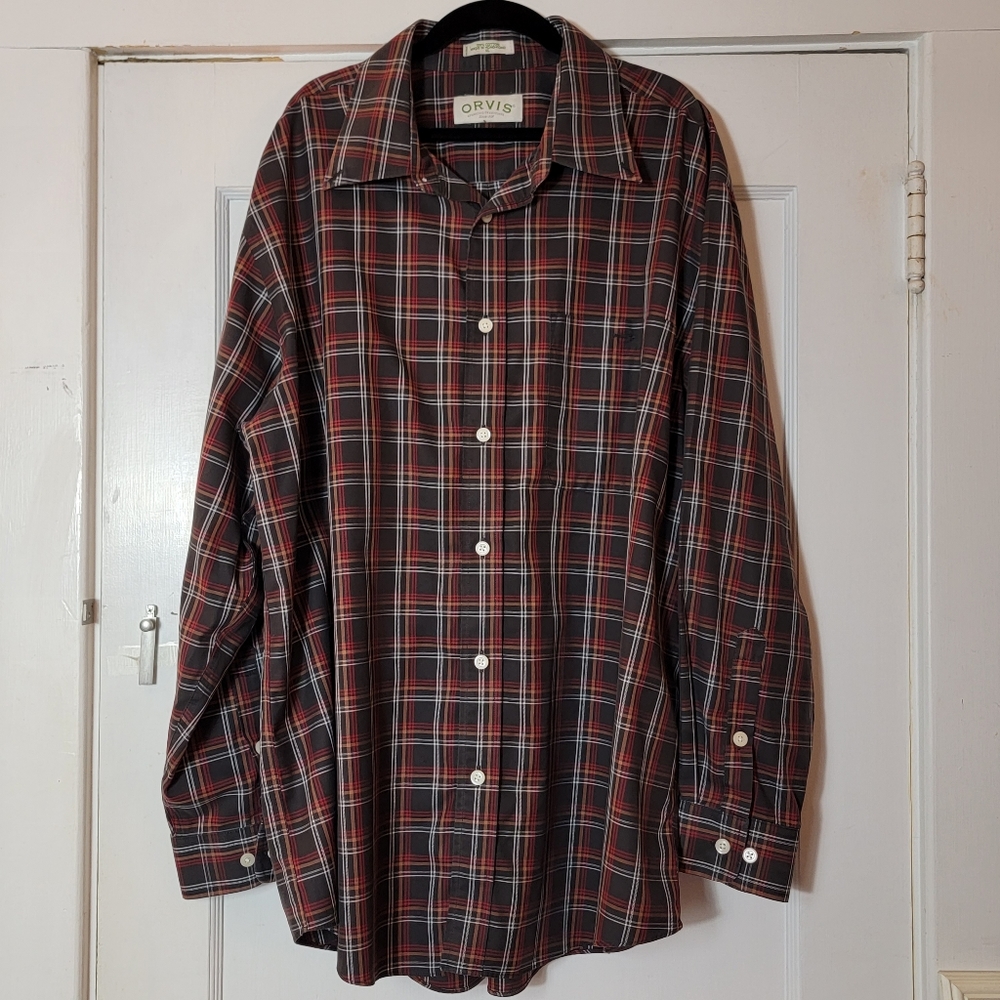 Orvis Plaid Button-Down, Size XL